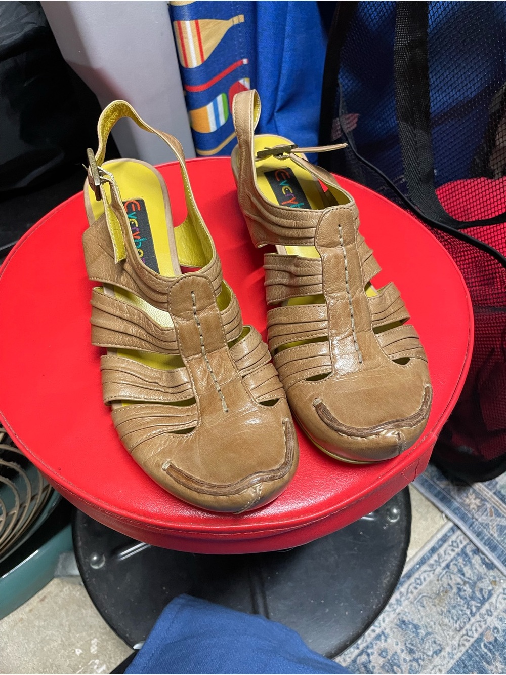 Moda Tan Leather Strappy Slingback Mules